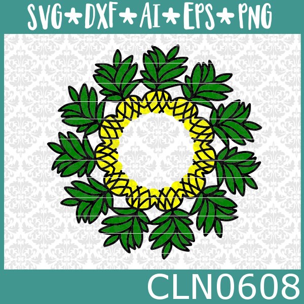 Download CLN0608 Pineapple Monogram Mandala Summer Hawaiian Fruit SVG