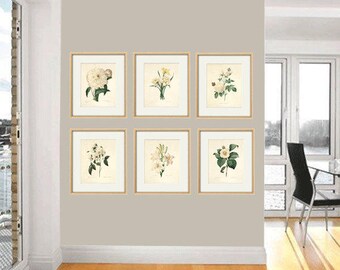 Antique botanical print Botanical art prints flower prints wall art flowers botanical poster antique wall art home decor wall art SET of 6