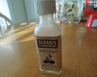 Vintage Bottle. Sloan's Liniment, Small Size, With Label