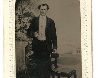 Tintype of Dapper Victorian Era Man