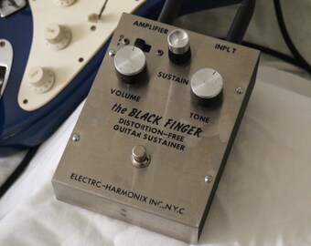 Rare Original Stompbox > the BLACK FINGER > Distortion-Free Guitar Sustainer > Elecro-Harmonix Inc., N.Y.C. > Vintage Guitar Effect Pedal