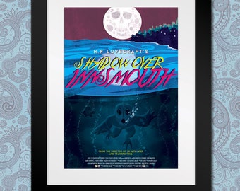 Shadow Over Innsmouth, H.P Lovecraft, Film Poster, Cult Movie, Digital Print, Illustration