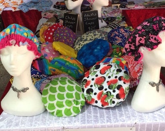 Custom order Shower caps, bath hats, gift for her, ladies gift, OOAK, bath gift, shower cap beauty gift