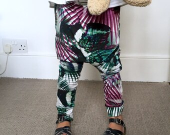 Baby boho Harem pants / tropical leggings / baby / toddler harem / baby clothes / boys harems - skinny leg fit