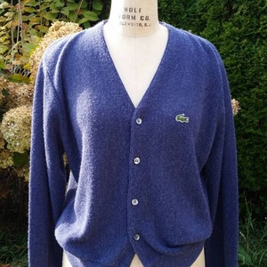 Izod, Lacoste purple cardigan. Preppy, size mens medium