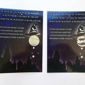 Carte à gratter Choixpeau Magique pour connaître sa Maison Poudlard - inspiré Harry Potter, carte anniversaire, jeu HP