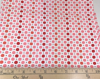 Red Pink Dots, Picnic and Fairgrounds, DS Quilts Collections by Denyse Schmidt for Fabric Traditions, 1 Yard