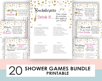 Printable Bachelorette Games,Bachelorette Party Games, Drink If Game, Hen's Night, Hen Party, Gold, Pink, Black, Drinking, Instant Download