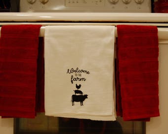Welcome to the farm- kitchen towel
