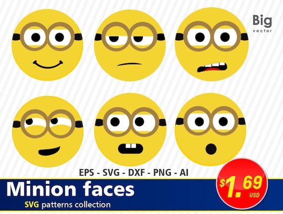 face svg minion Dxf SVG minion me faces AI despicable EPS face Minions Png