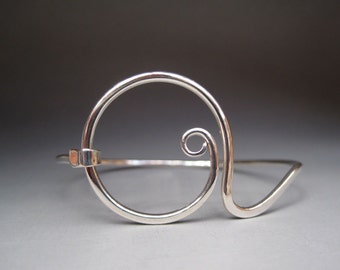 Sterling Silver Profile Curl Tension Bracelet