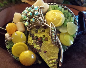 Vintage jeweled belt buckle