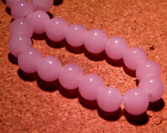 30 pearls glass light - 8 mm - way "jade" - light lilac - PE241-12