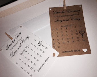 50x Wedding personalises Save the date cards