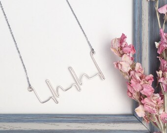Heartbeat Necklace, EKG Necklace, Custom necklace, EKG Line, EKG Wave, ekg, Human Heartbeat, Heart Beat Necklace