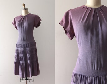 vintage 1940s dress // 40s purple rayon dress