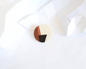"Geometrics" leather brooch