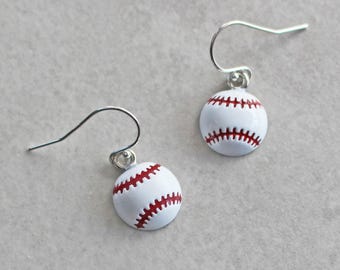 Baseball Earrings - Sports Earrings - Enamel Earrings - Baseball Jewelry - Sports Jewelry - Baseball Gifts - Sports Gifts