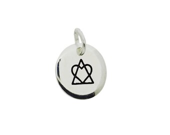 Adoption Symbol Triad Pendant Charm Drop Necklace - Heart and Triangle