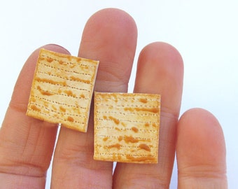 Matzah Cuff Links - Food Cuff Links - Fathers Day Gift - Mens Cuff Links - Matzah - Matzo - Food Jewelry - Passover Jewelry - Jewish Gifts
