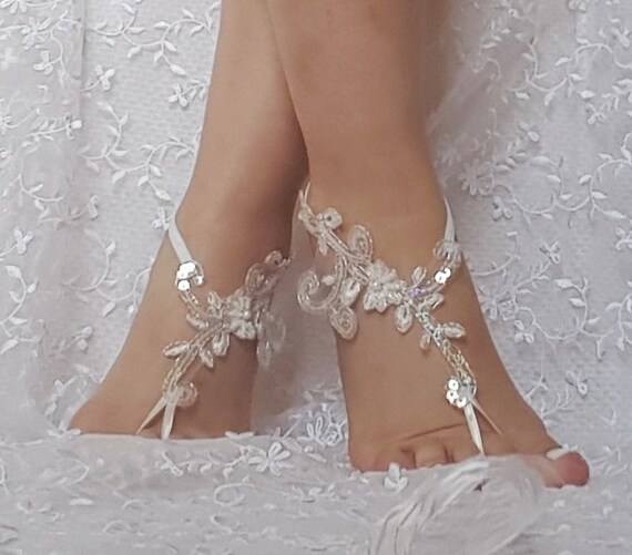 beach shoes Unique design bridal sandal beads sequins barefoot sandals, bangle, wedding anklet, anklet, bridal, wedding