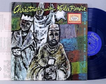 Korla Pandit - Christmas With Korla Pandit - Blue Colored Vinyl Record Album 1962 Fantasy Records Gatefold