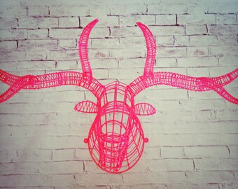 Handmade Recycled Metal Deer Head Wall Hanging Decor