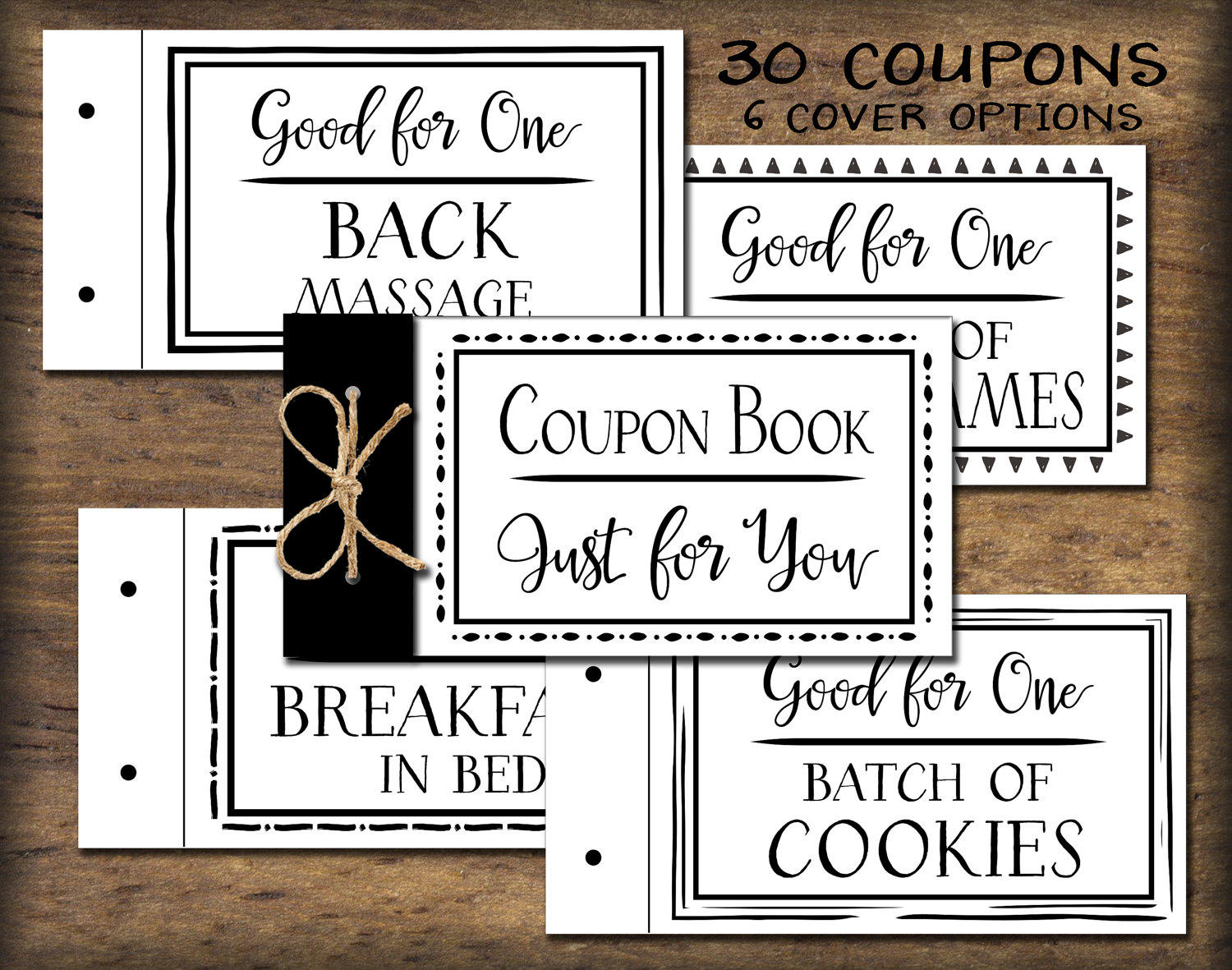 coupon book printable gift idea instant download diy pdf new coupon book