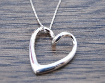 Sterling Silver Polished Heart Pendant DB1E