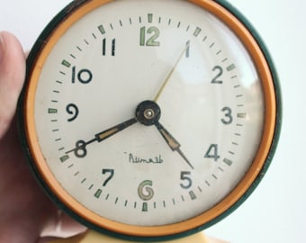 Shabby chic Vintage Rare Alarm Clock - Soviet Mechanical Alarm Clock Vitjaz- Home Decor - Vintage Decor
