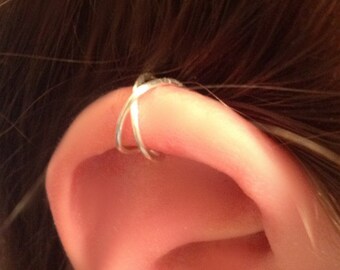 Criss Cross Ear Cuff - X ear cuff - twisted ear cuff - ear cuffs - double ear cuff - earcuff -