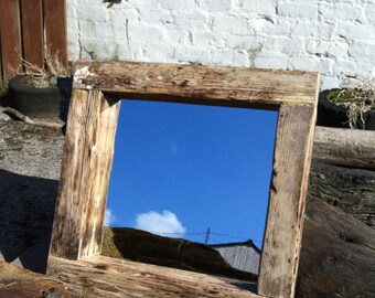 Square driftwood mirror