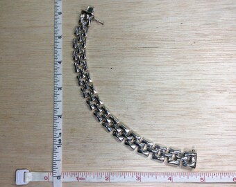 925 Sterling Silver 22g 8" Bracelet Signed Milor Italy Used