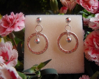 925 Silver earrings with sparkly ring!