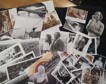 Random Set of 10 Black and White Magazine Vintage Photos/Cutouts. Collage Vintage Paper Mixed Lot Art Journal Paper Ephemera Junk Journal