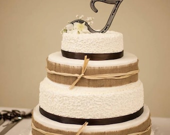 Horseshoe Monogram Cake Topper