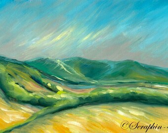 Landscape Original Gouache Painting