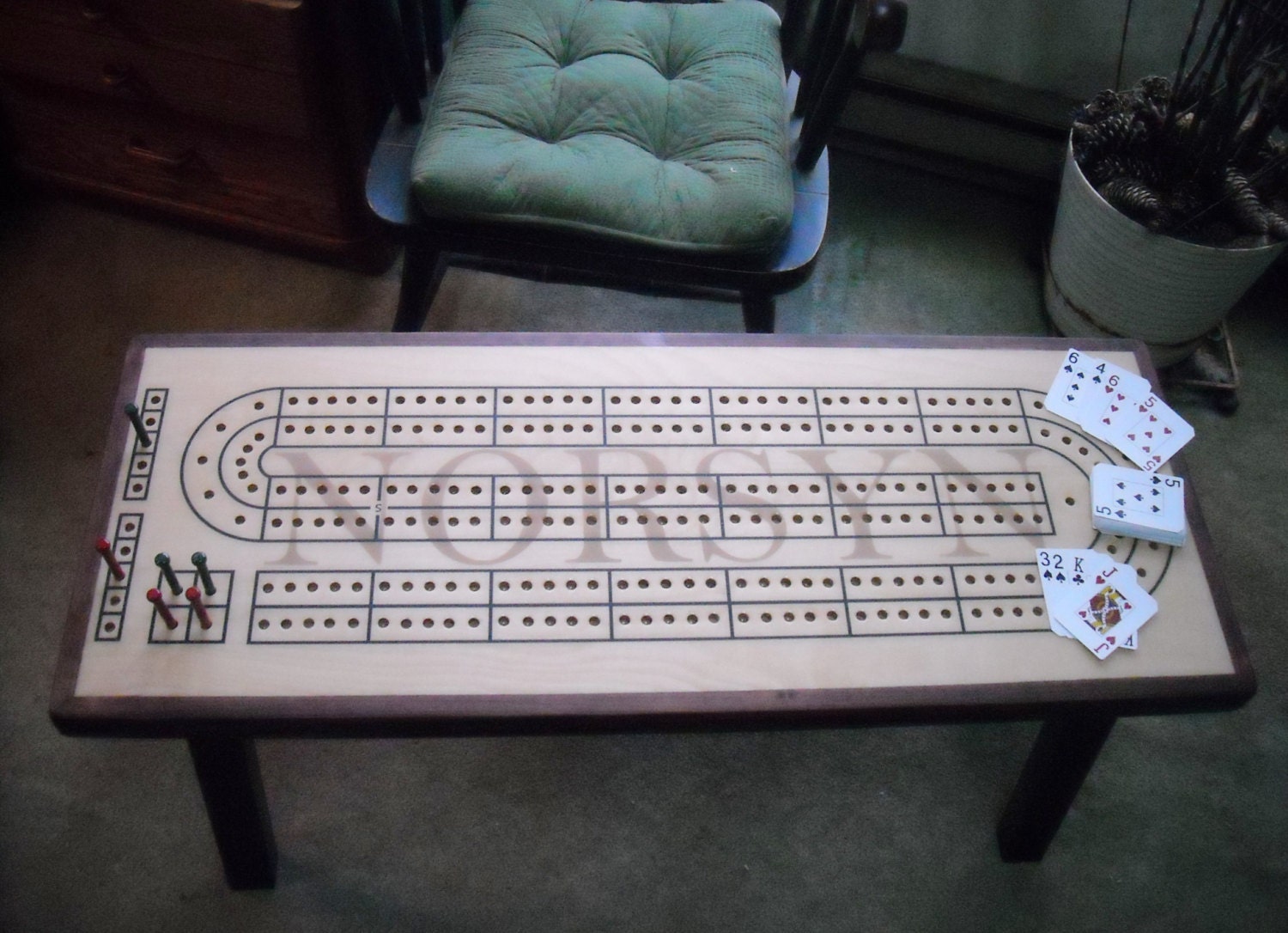 Custom Cribbage Board Coffee Table Cribbage Cribbage Table