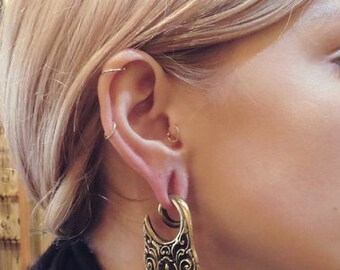 Brass Ear Weight with Carved Decorations, Ear stretchers, Earrings, Gauge earrings, Brass gauges, Brass stretchers, expander,Tribal jewelry