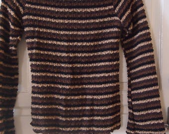 90s striped turtle neck with bell sleeves