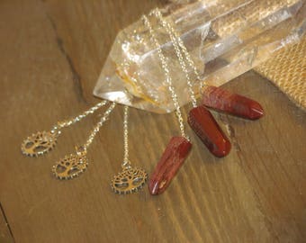 Deep Red Jasper Pillar Pendulum