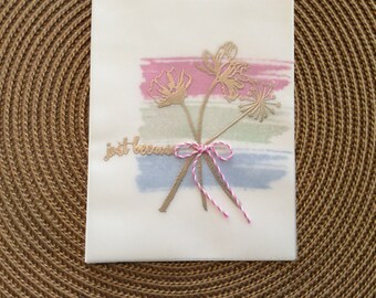 Handmade Greeting Card: Just Because... pretty gold embossed Friendship card