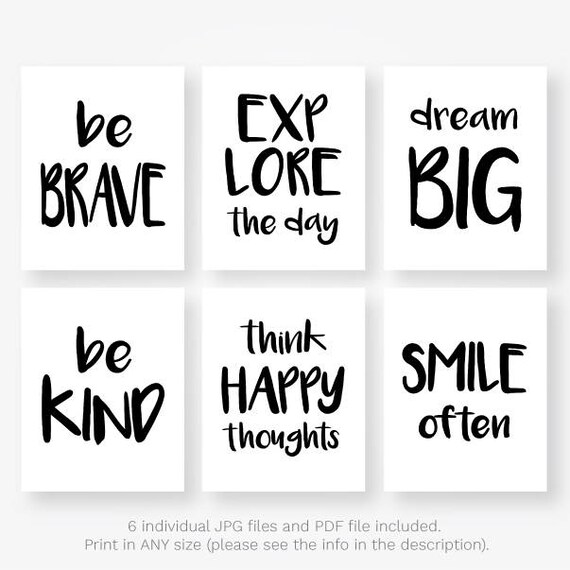 black and white quotes kids download motivational kids room