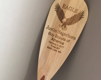 Custom Engraved Canoe Paddle for Eagle Scout Gift or Award