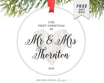 Married Couple Ornament Personalized Wedding Gift for Bride and Groom Married Couple Christmas Gift, Newlywed Ornament Wedding, Gay Wedding
