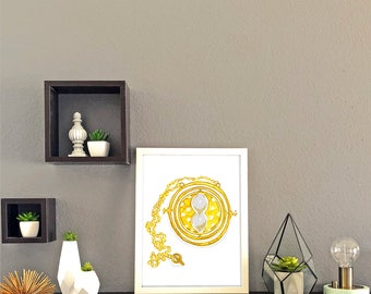 Hermione's Time Turner Watercolor Print