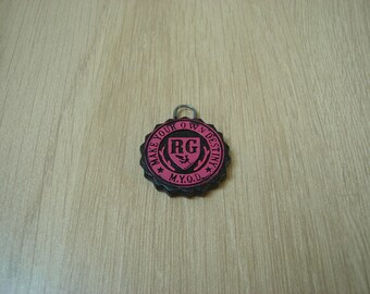 Pink and black slider charm