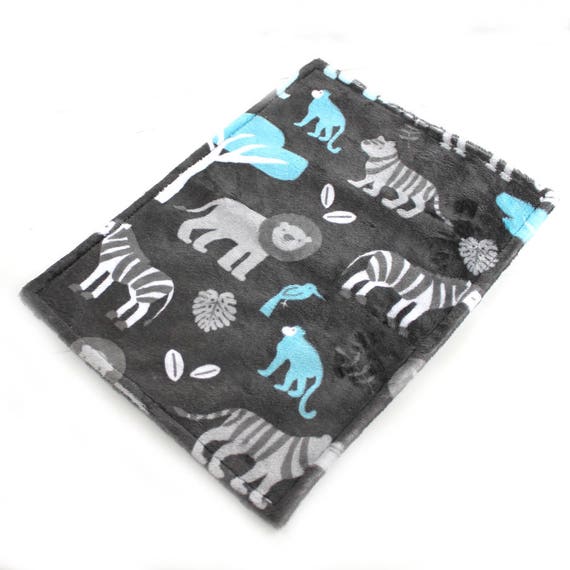 Blue Zoo Animal Blanket, Personalized Baby Mini Blanket Baby Lovey, security blanket, Name Blanket, Baby Shower Gift, Baby Boy, Baby Gift