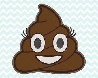 Poop Emoji SVG and PNG, Girl Poop Emoji, Poop Emoji Clipart, SVG Files, Commercial Use, Printable Poop Emoji
