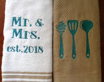 Mr & Mrs Kitchen Towel Set